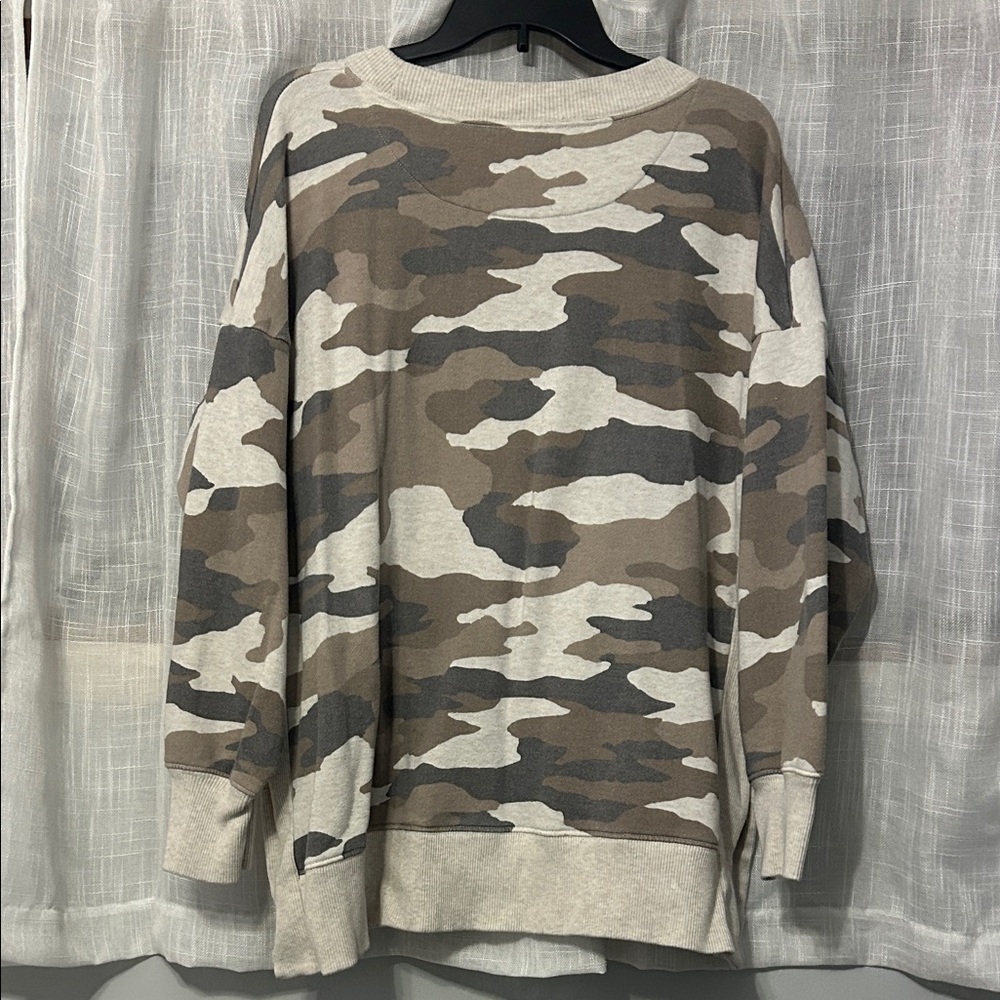 Aerie Camo Sweatshirt - Gray and Brown - Picture 2 of 5